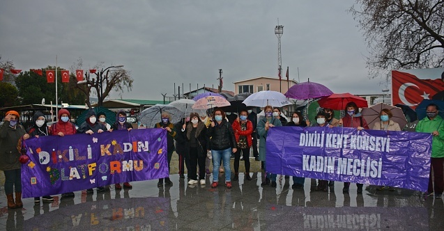 Kadınlar Dikili#039;den seslendi; quot;Haklarımızdan vazgeçmiyoruzquot;